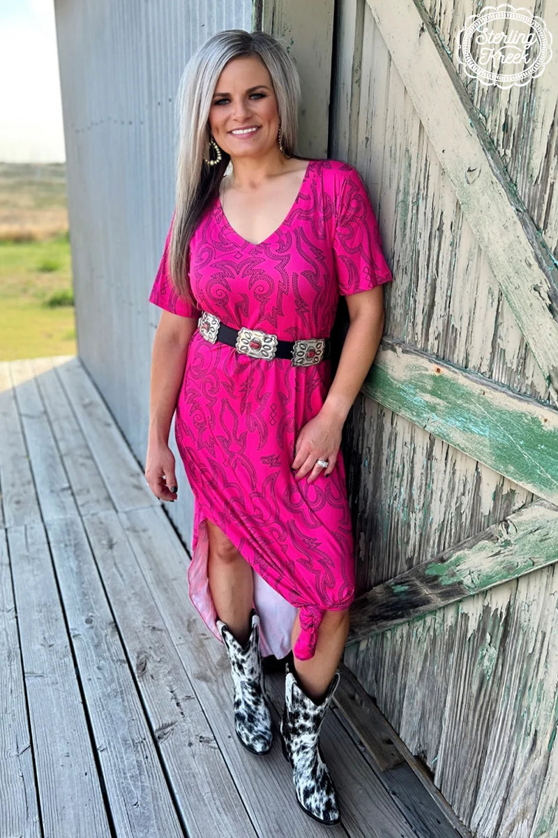 Cowgirls Like Us Boot Stitch Maxi Dress