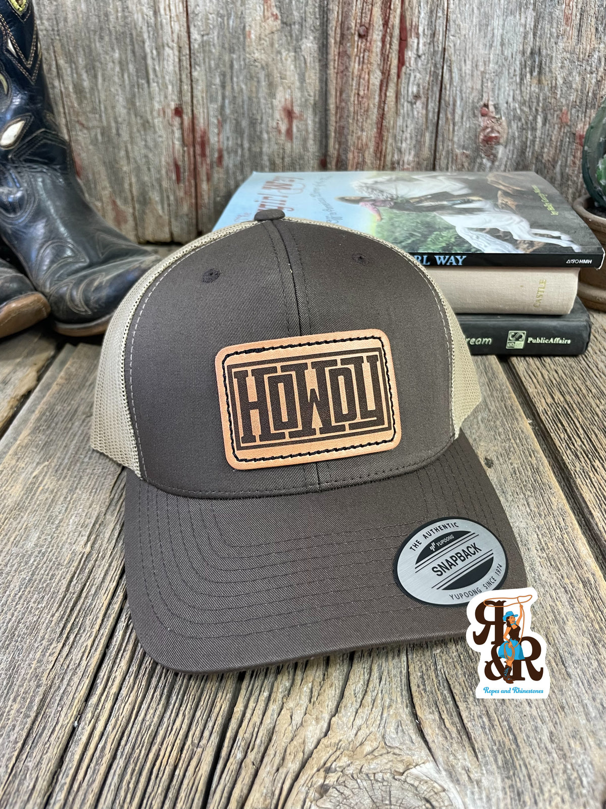 Howdy Leather Patch Cap