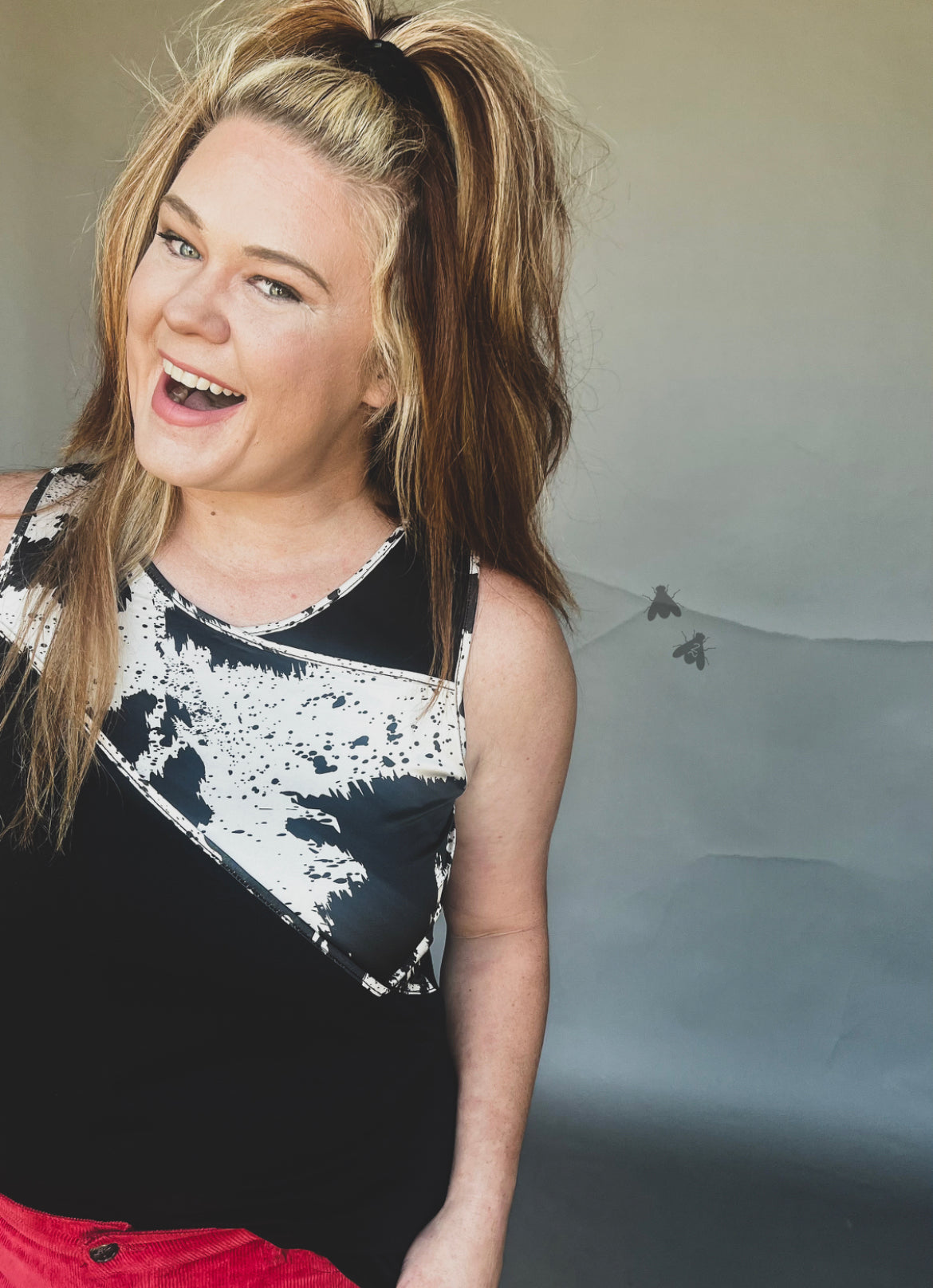 Rawhide Cowhide Print Tank Top