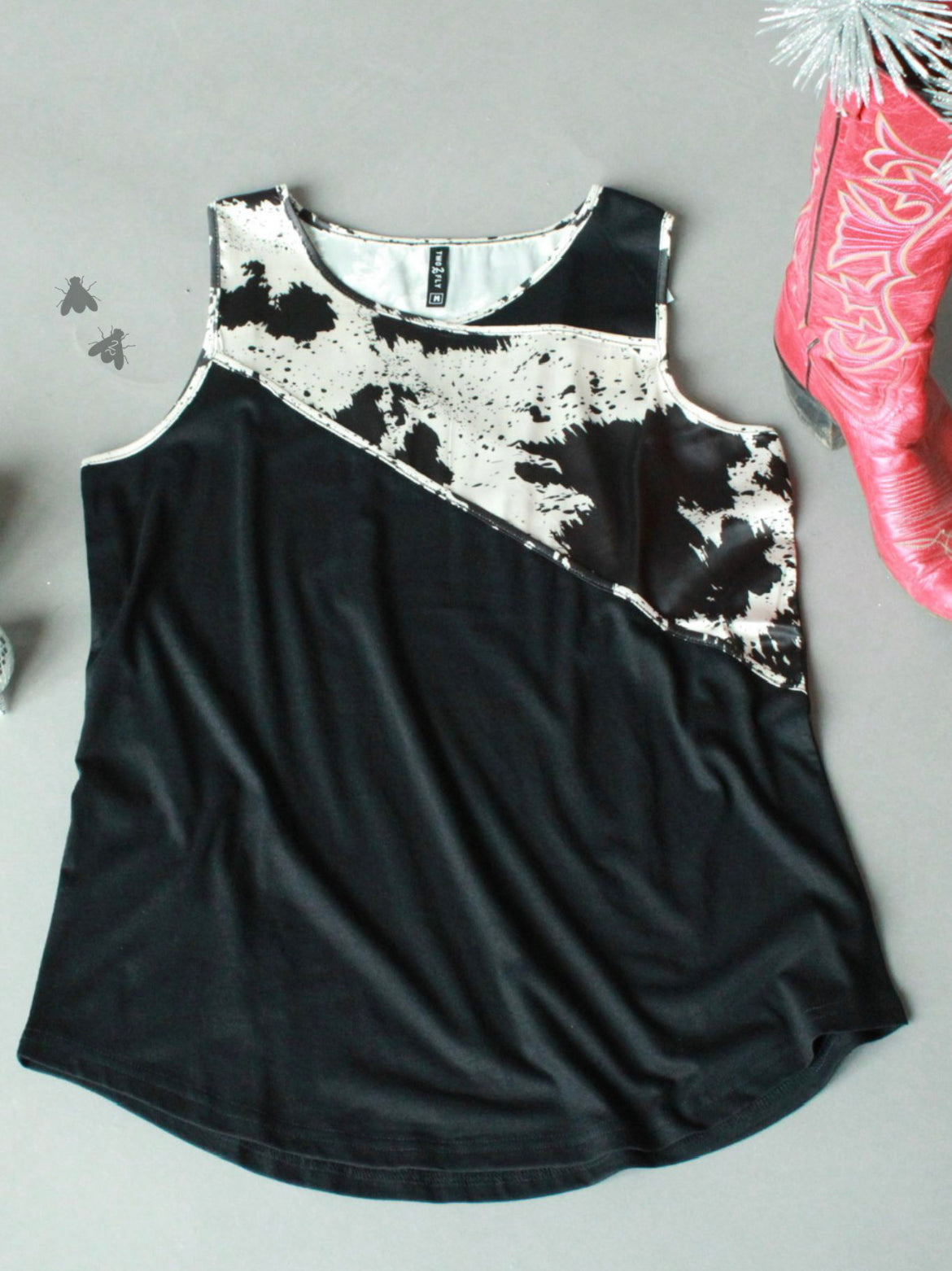 Rawhide Cowhide Print Tank Top
