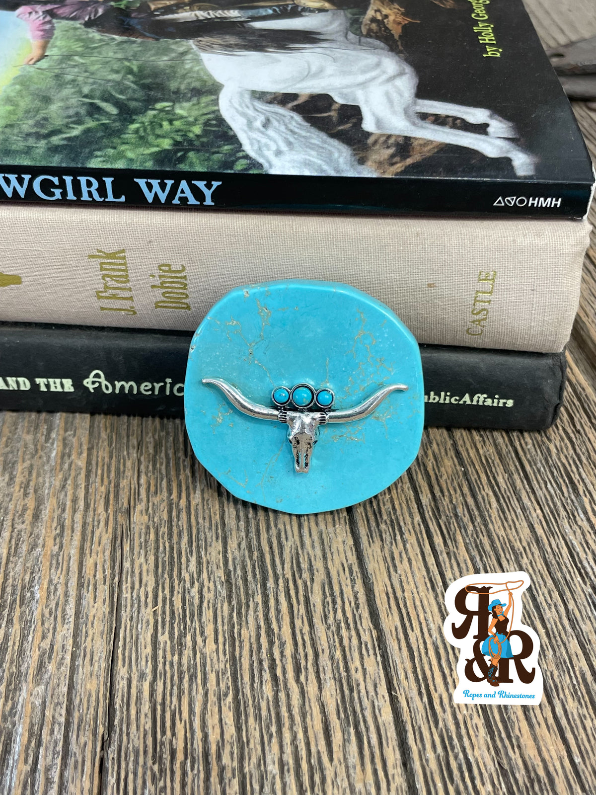 Cow Skull &amp; Turquoise Phone Grip