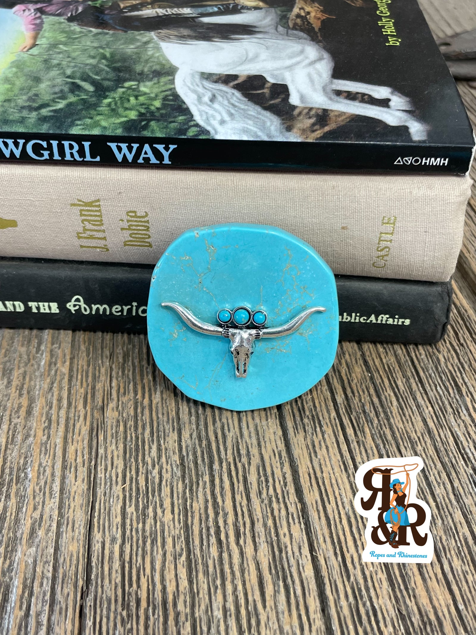 Cow Skull & Turquoise Phone Grip