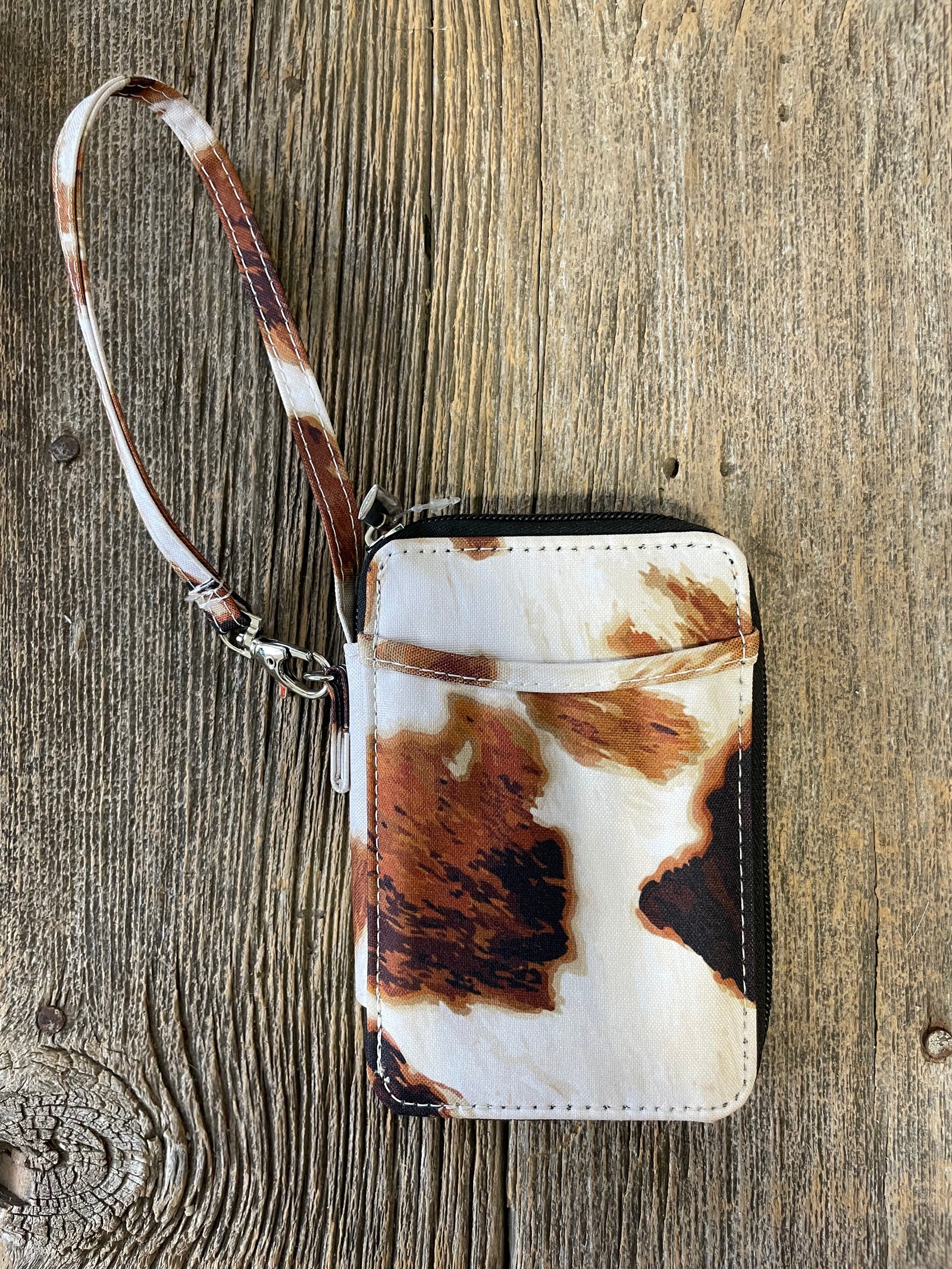 Cow Print Wrist Wallet