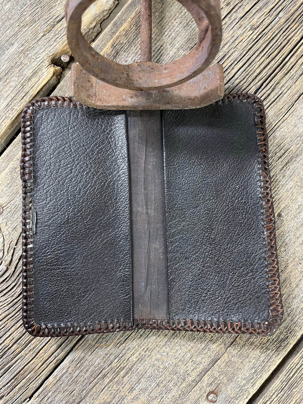 Leather Floral &amp; Basket Checkbook Cover