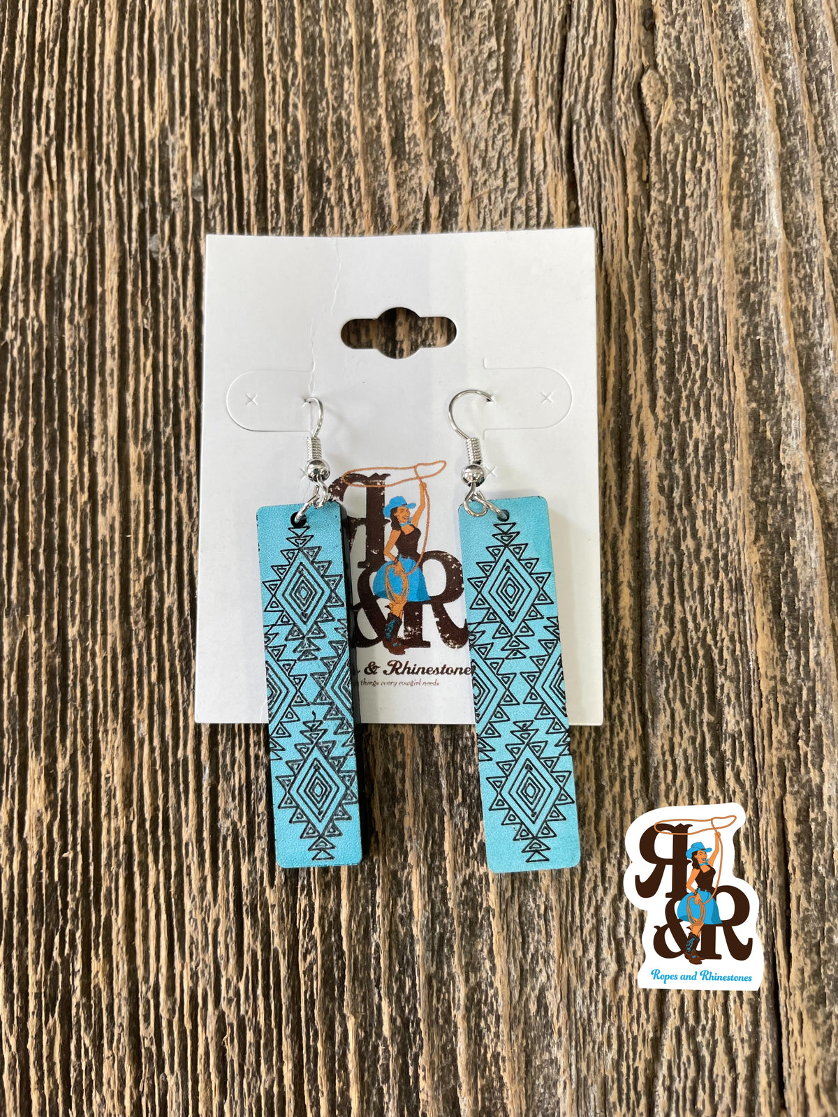 Ropes and Rhinestones Aztec Cut Out Earrings