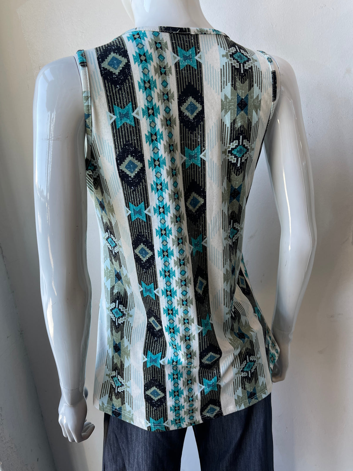 Turquoise Aztec Tank Top