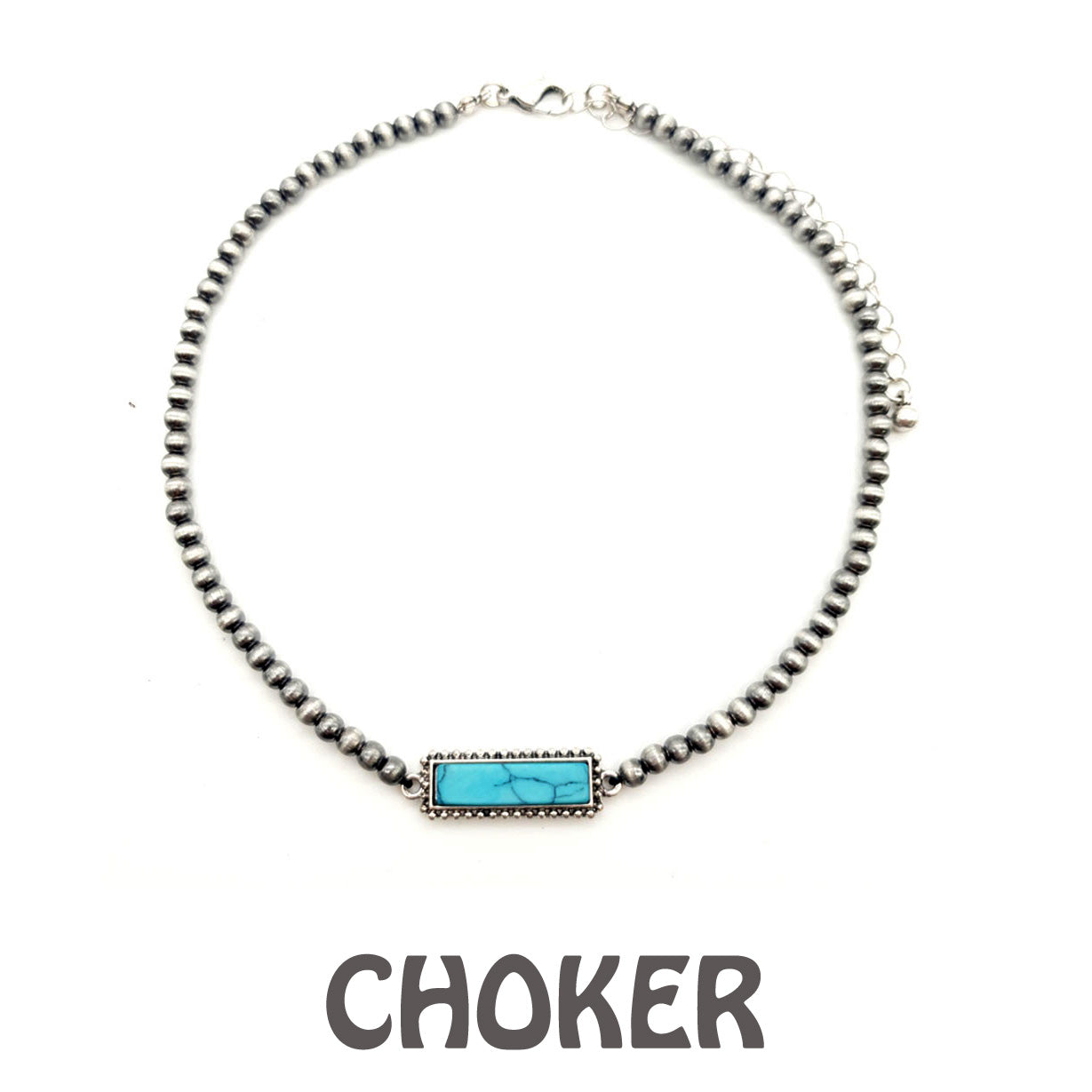 Rectangle Turquoise Bar Choker