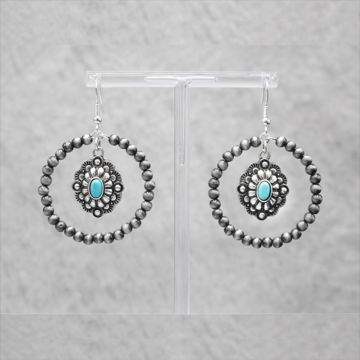 Western Pearl &amp; Charm Hoop Earrings