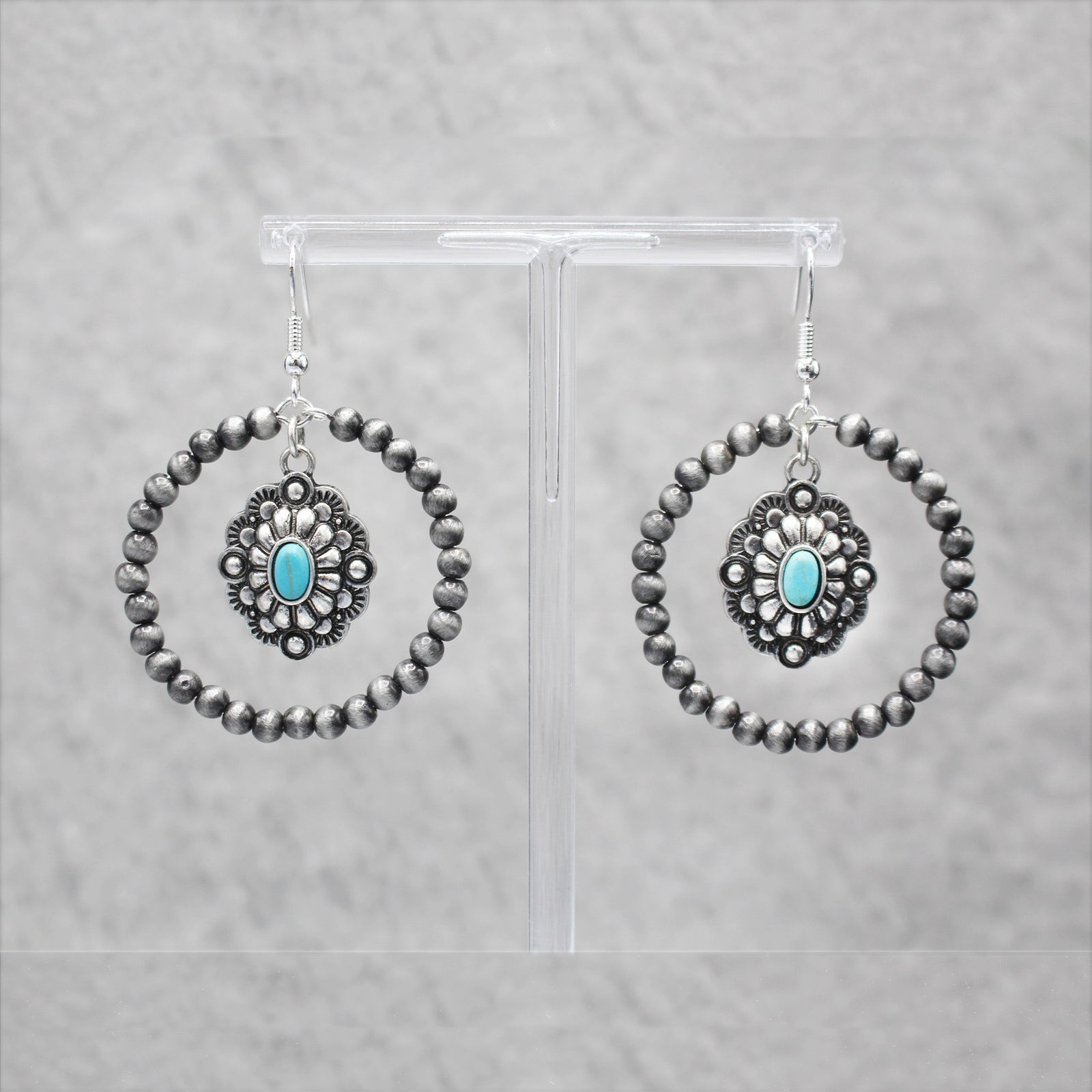 Western Pearl & Charm Hoop Earrings