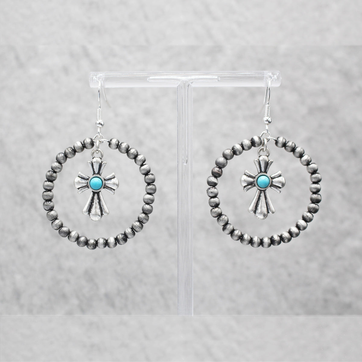 Western Pearl &amp; Charm Hoop Earrings