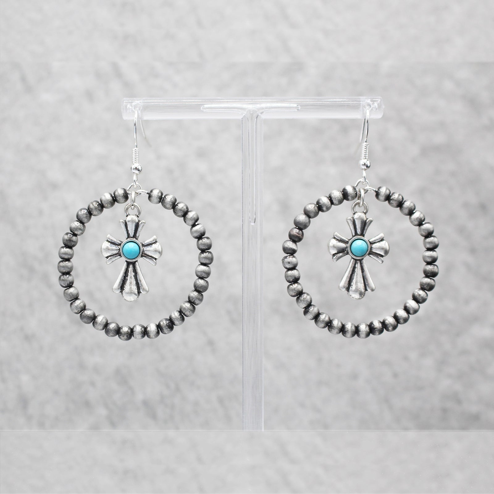 Western Pearl & Charm Hoop Earrings