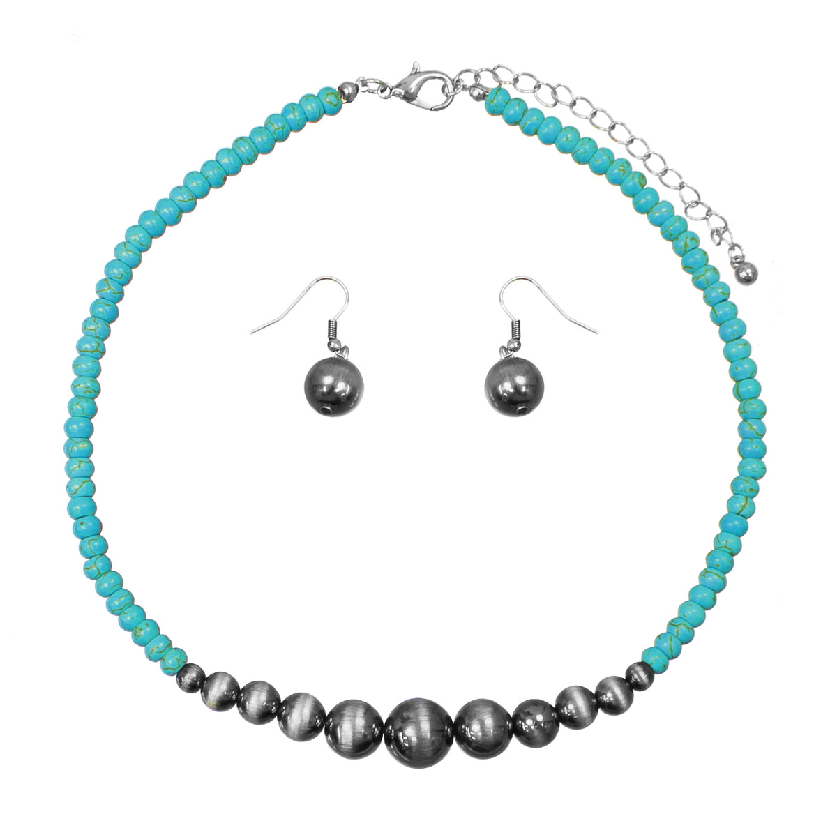Turquoise &amp; Graduated Western Pearl Necklace Set