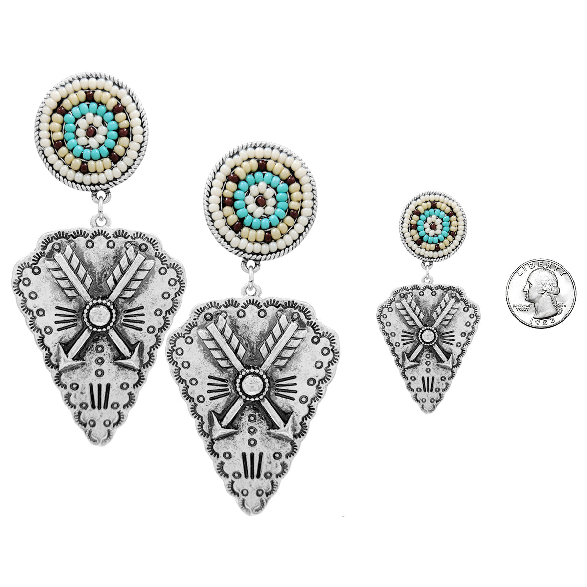 Seed Bead Arrowhead Earrings