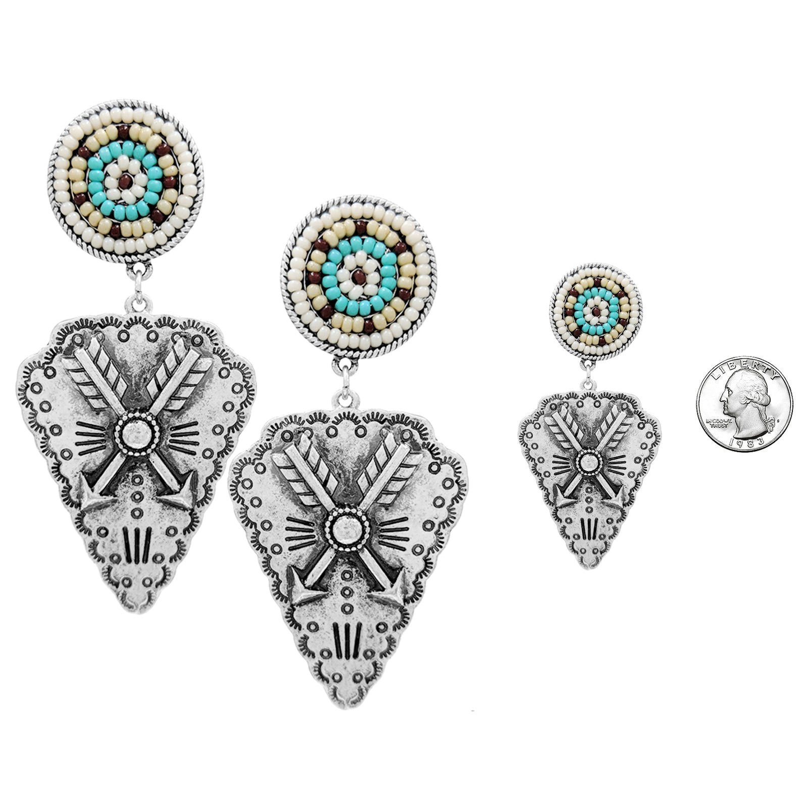 Seed Bead Arrowhead Earrings