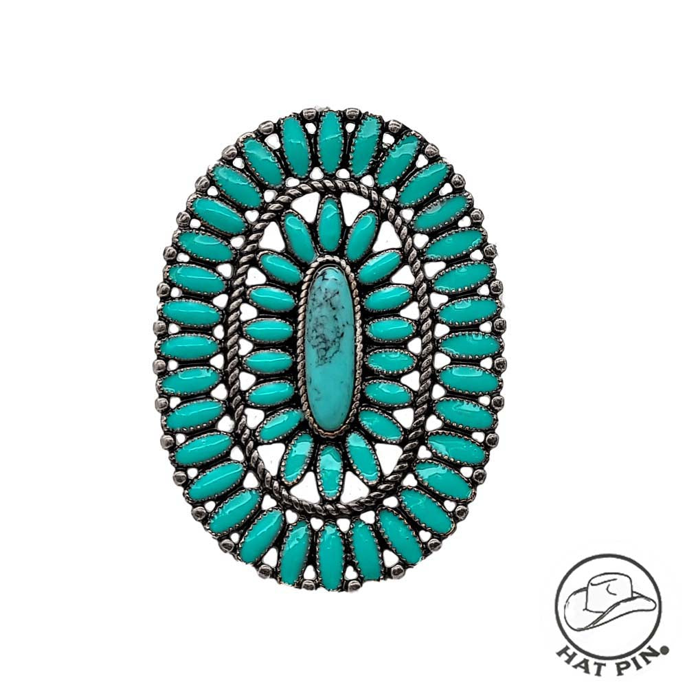 Turquoise Oval Hat Pin