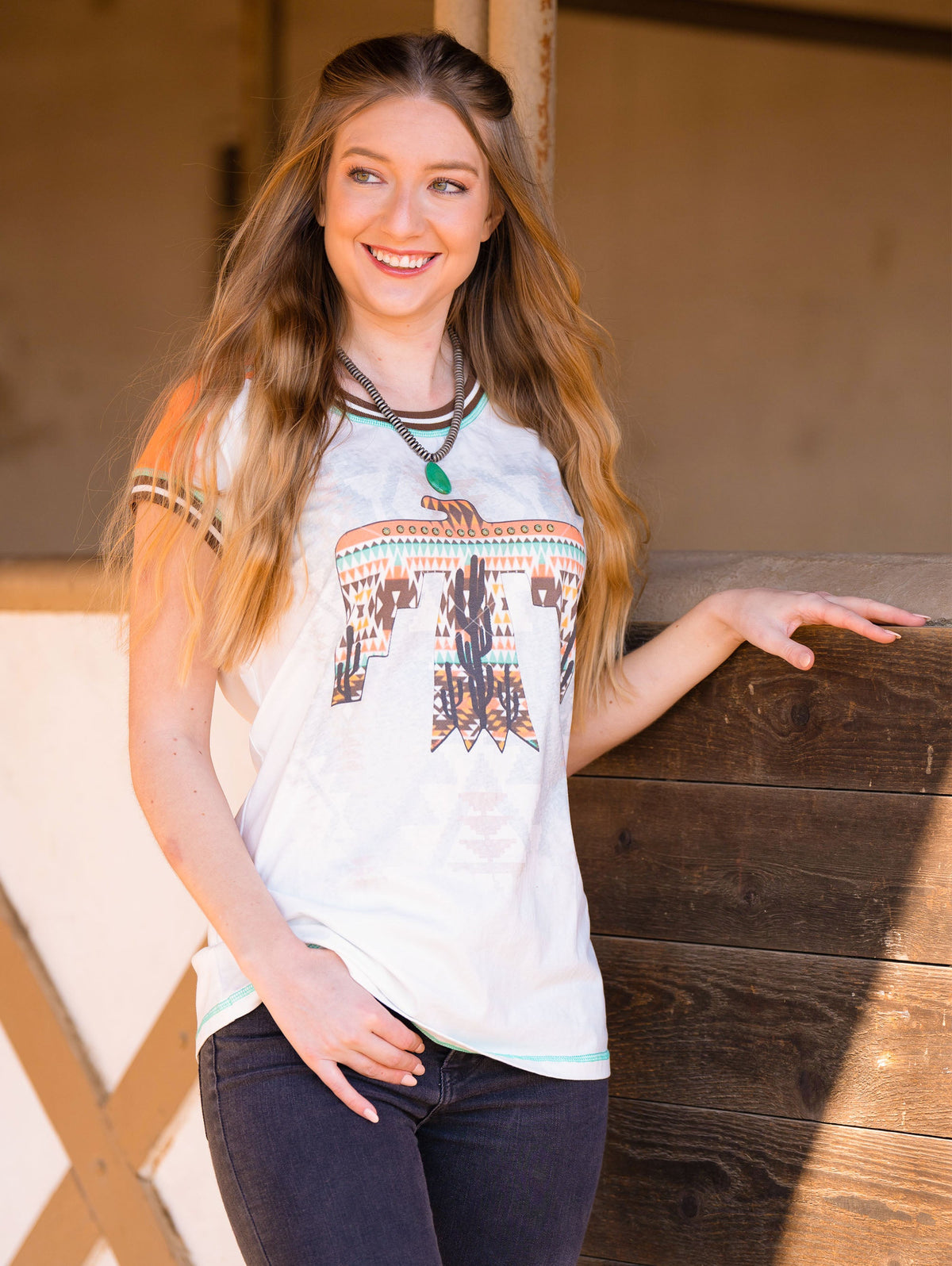 Studded Thunderbird Ringer Tee