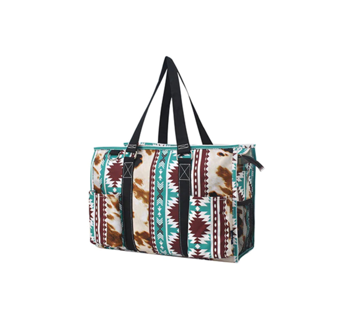 Western Cow Caddy Organizer Tote Bag