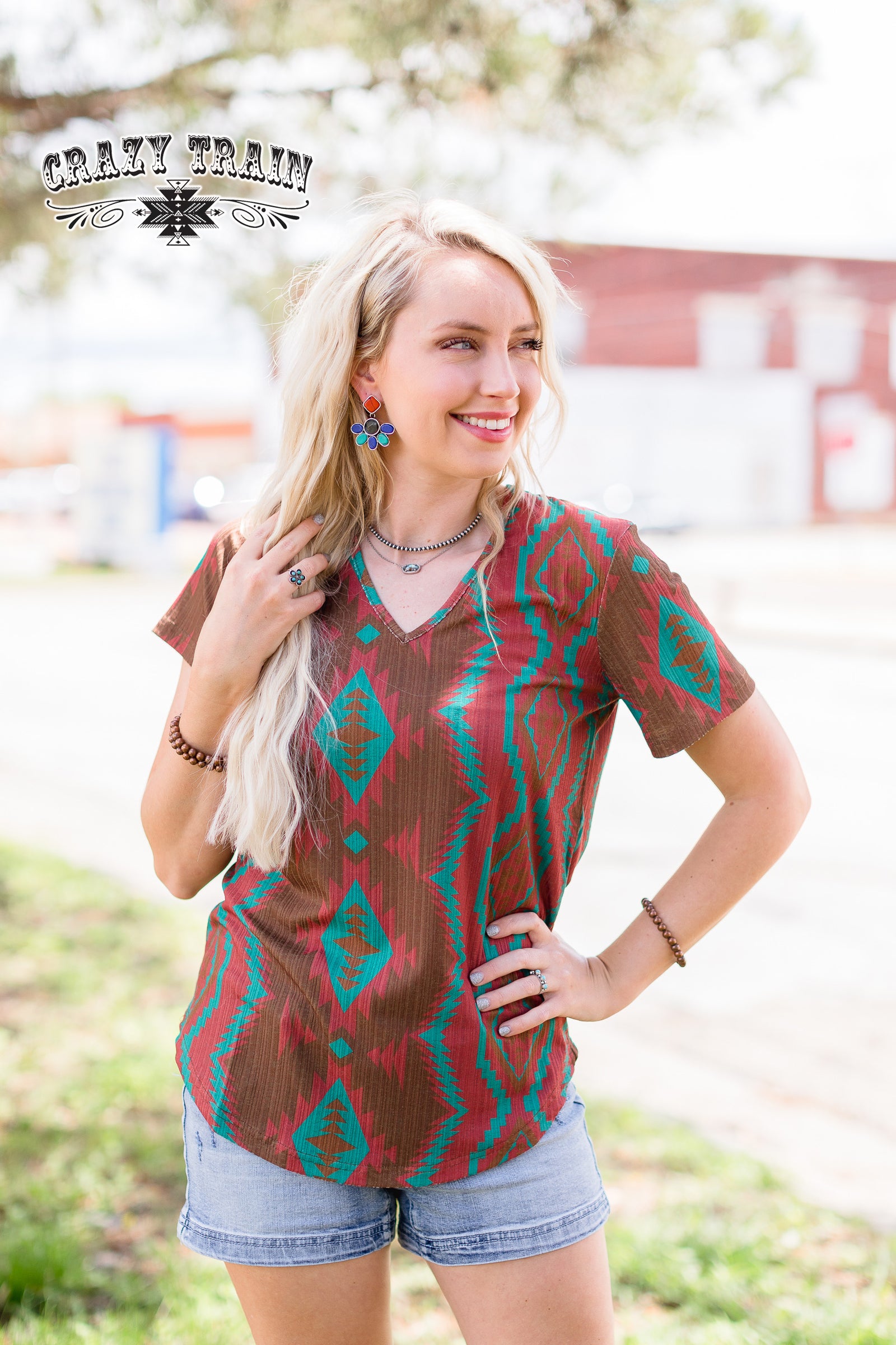Adobe Rust Aztec Top