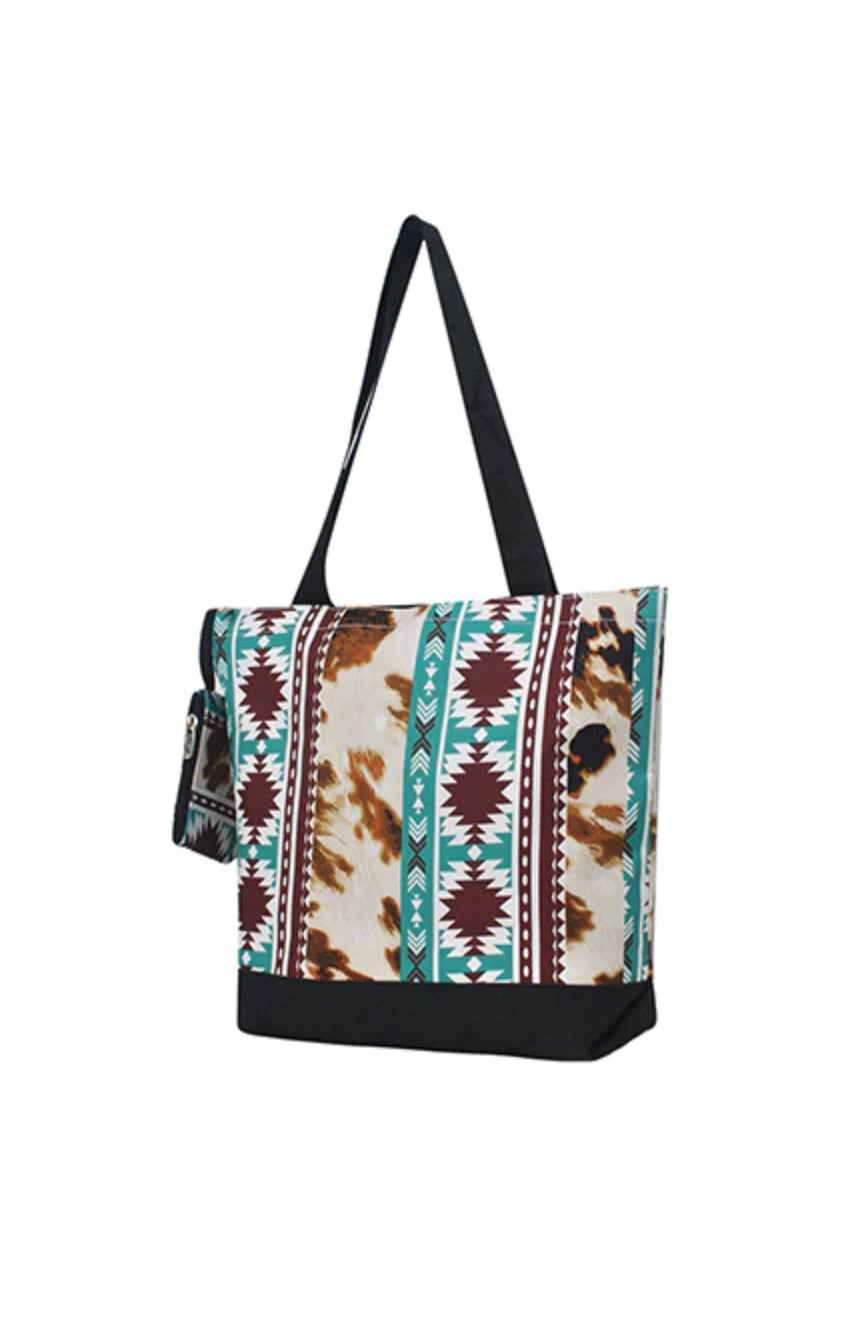 Western Cow Canvas Tote Bag