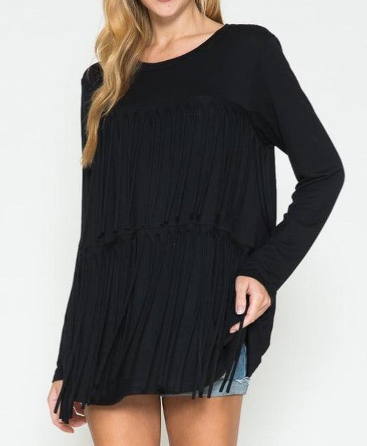 Solid Fringe Top