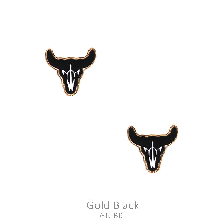 Two Tone Cow Skull Earrings