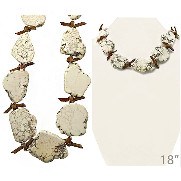 White Stone Slab Necklace