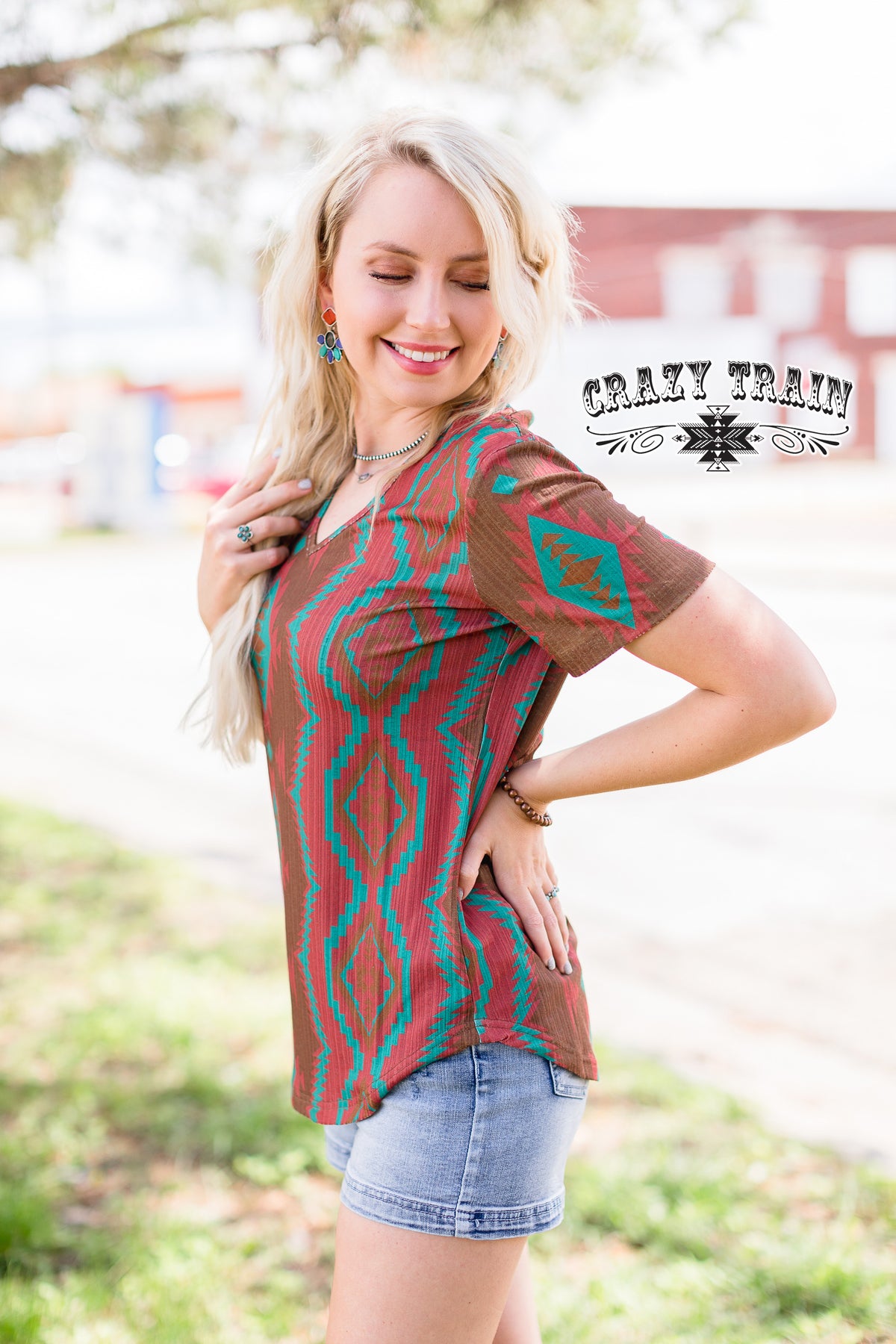 Adobe Rust Aztec Top