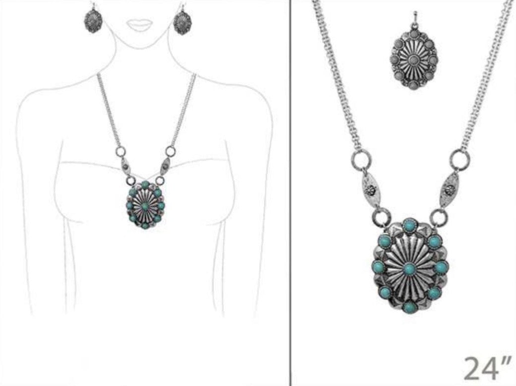 Western Semi Stone Set Concho