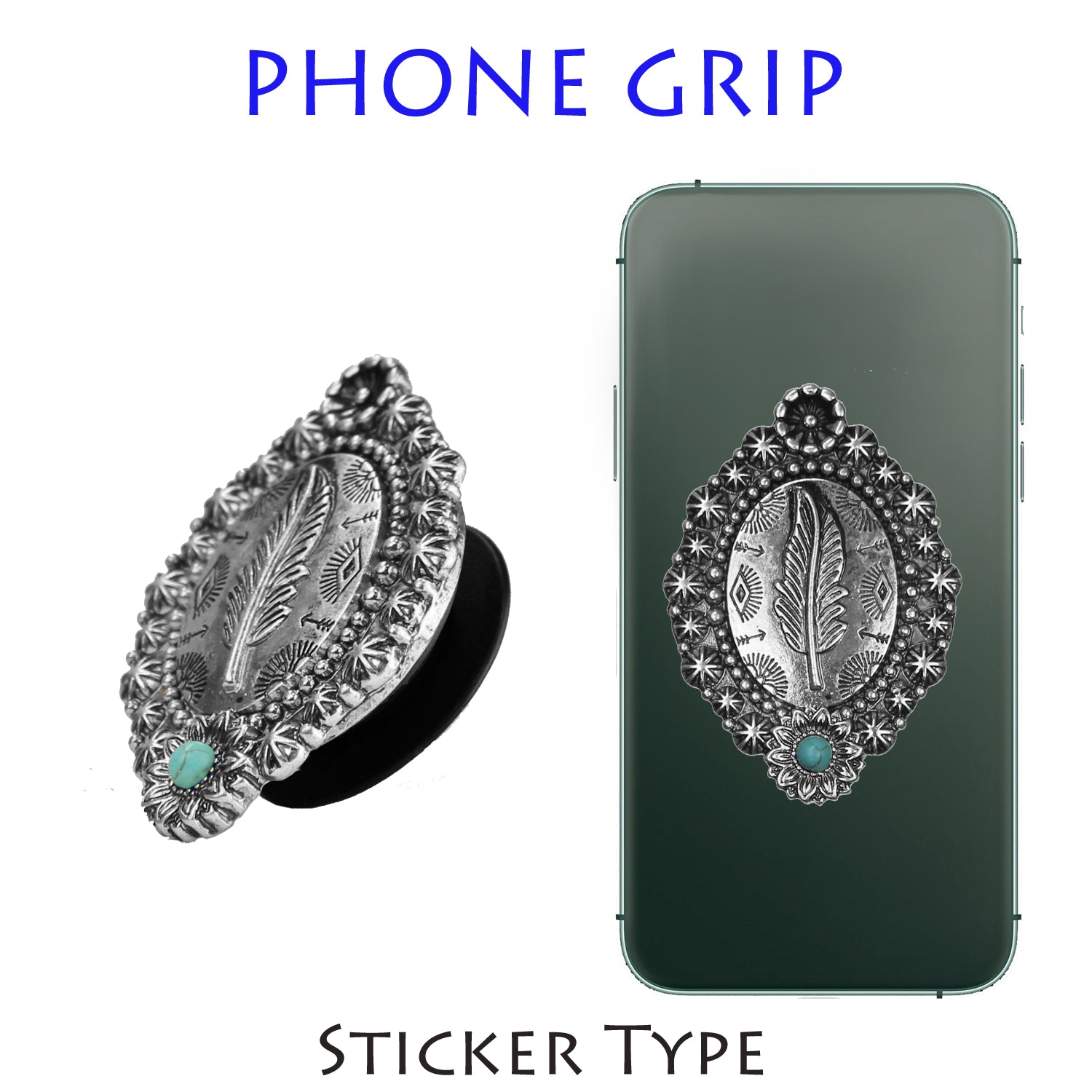 Silver Concho Phone Grip
