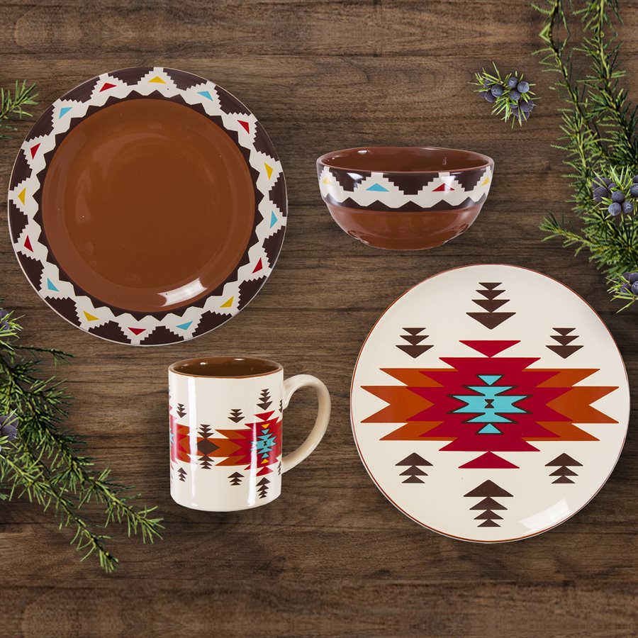 Del Sol Aztec 16 pc Dinnerware Set