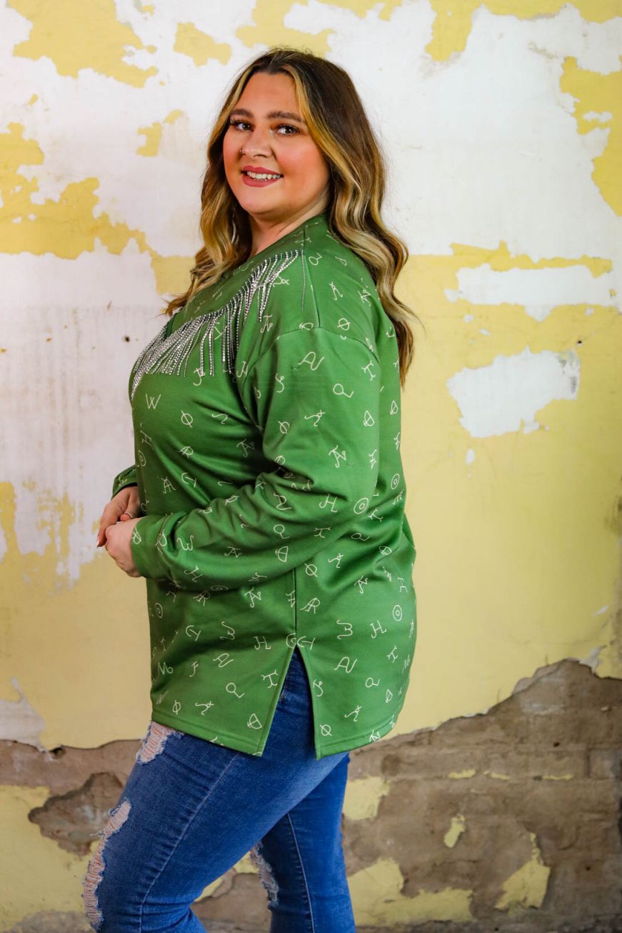 Rhinestone Fringe Brands Top