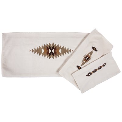Yosemite Embroidered Towel Set-Cream