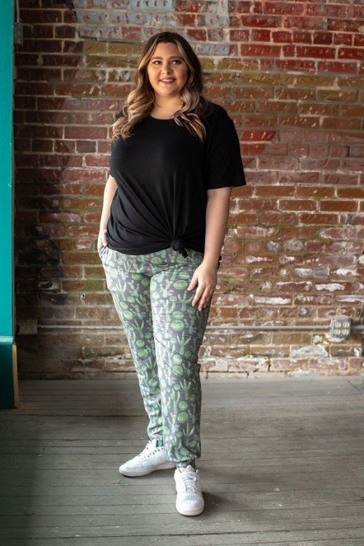 Charcoal Cactus Jogger Pants