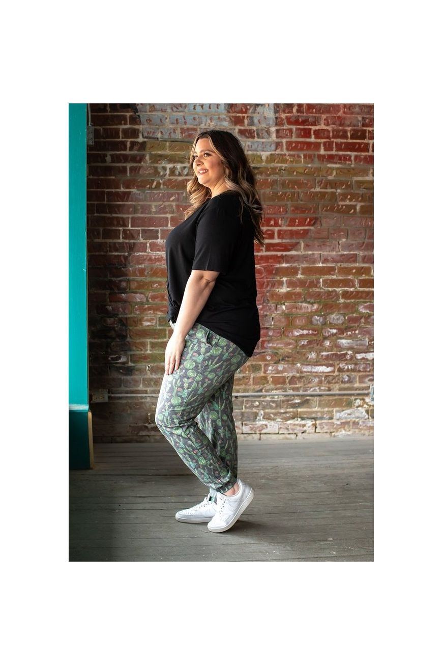 Charcoal Cactus Jogger Pants