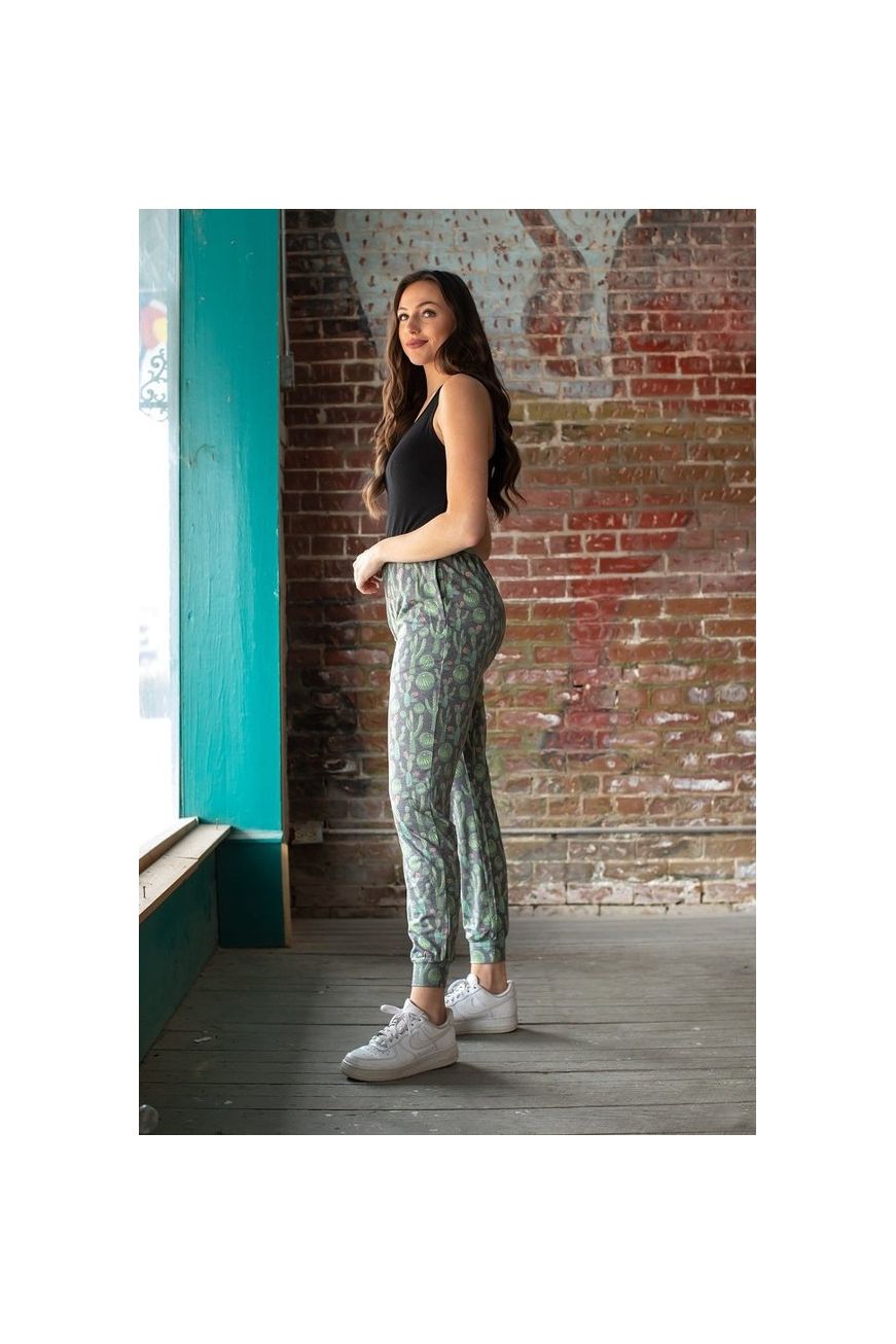 Charcoal Cactus Jogger Pants