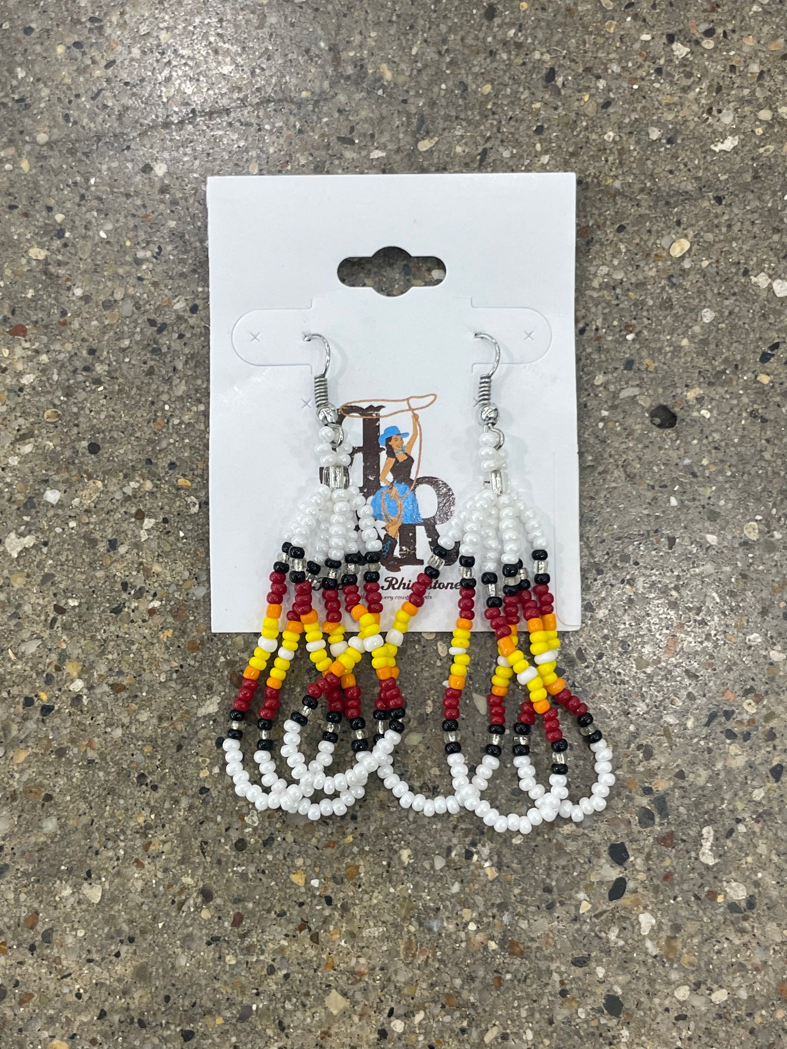 Triple Strand Seed Bead  Earrings