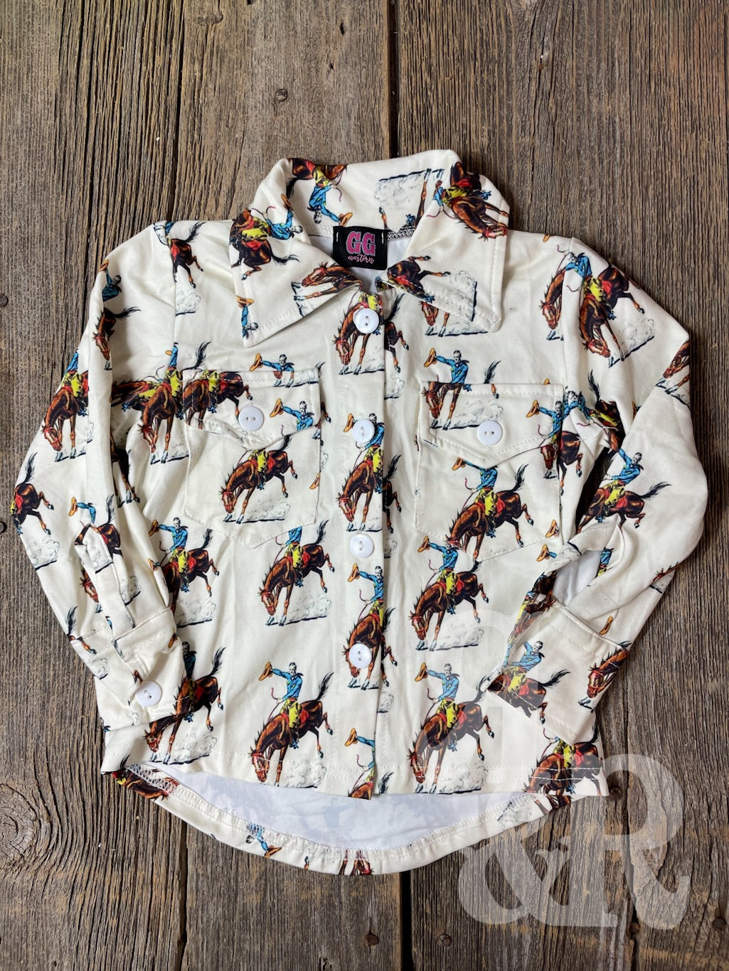 Vintage Cowboy Kids Button Down Shirt