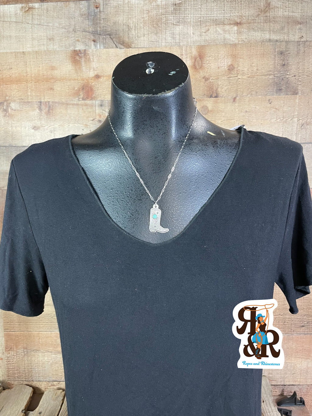 Cowboy Boot &amp; Turquoise Necklace