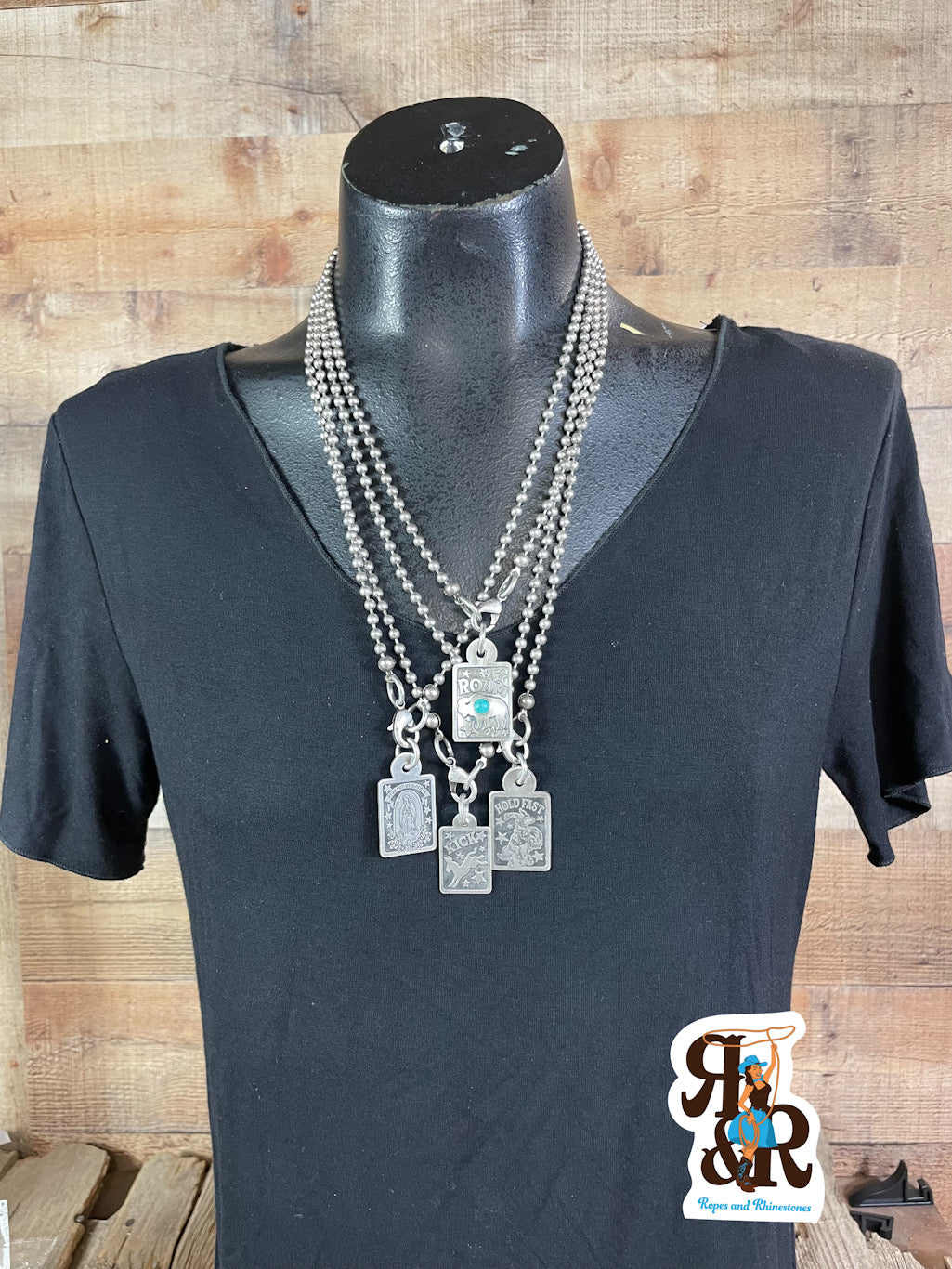 Pray For Us Sinners Tag Necklace