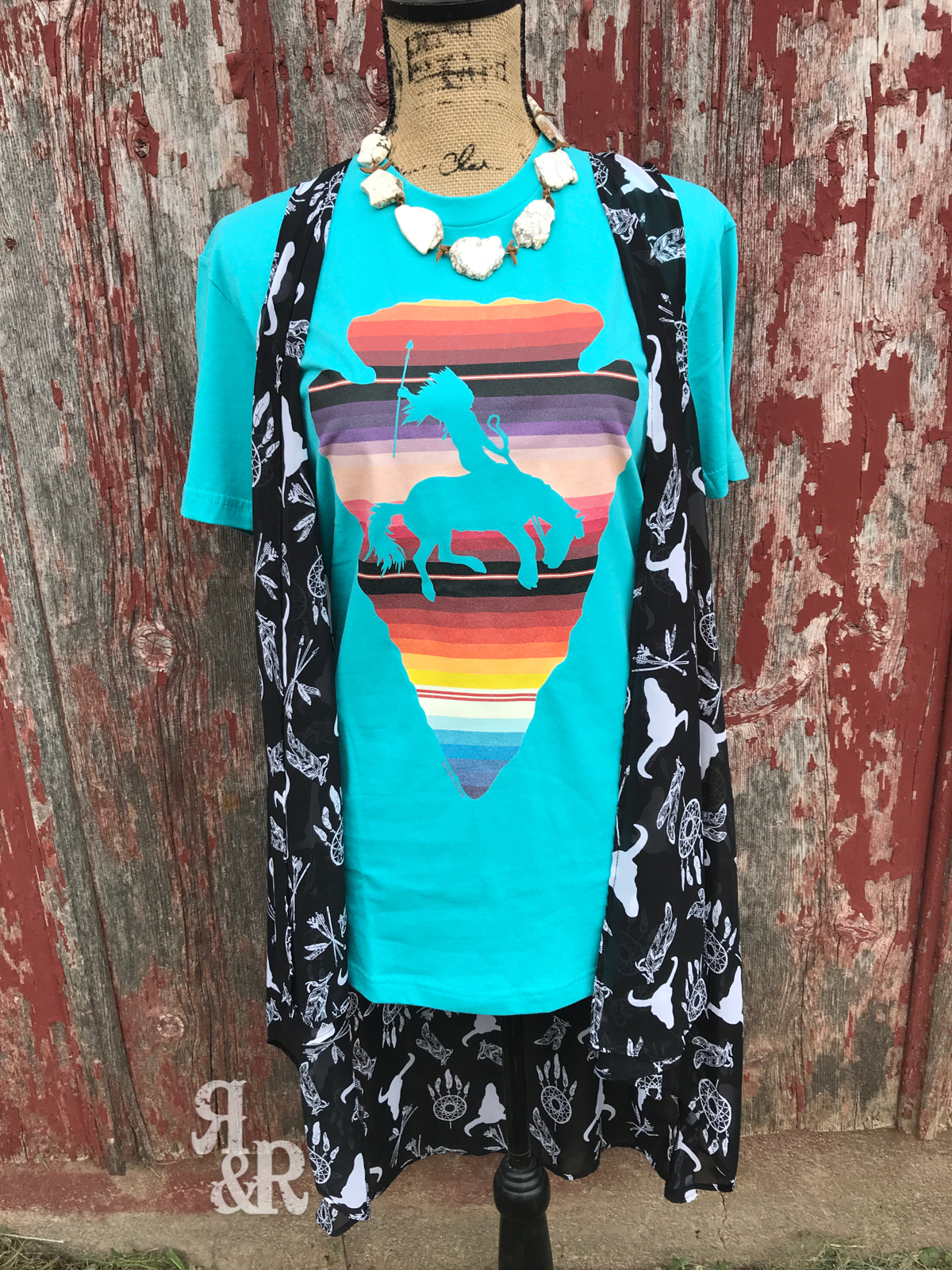 Western Cow Skull Print Vest