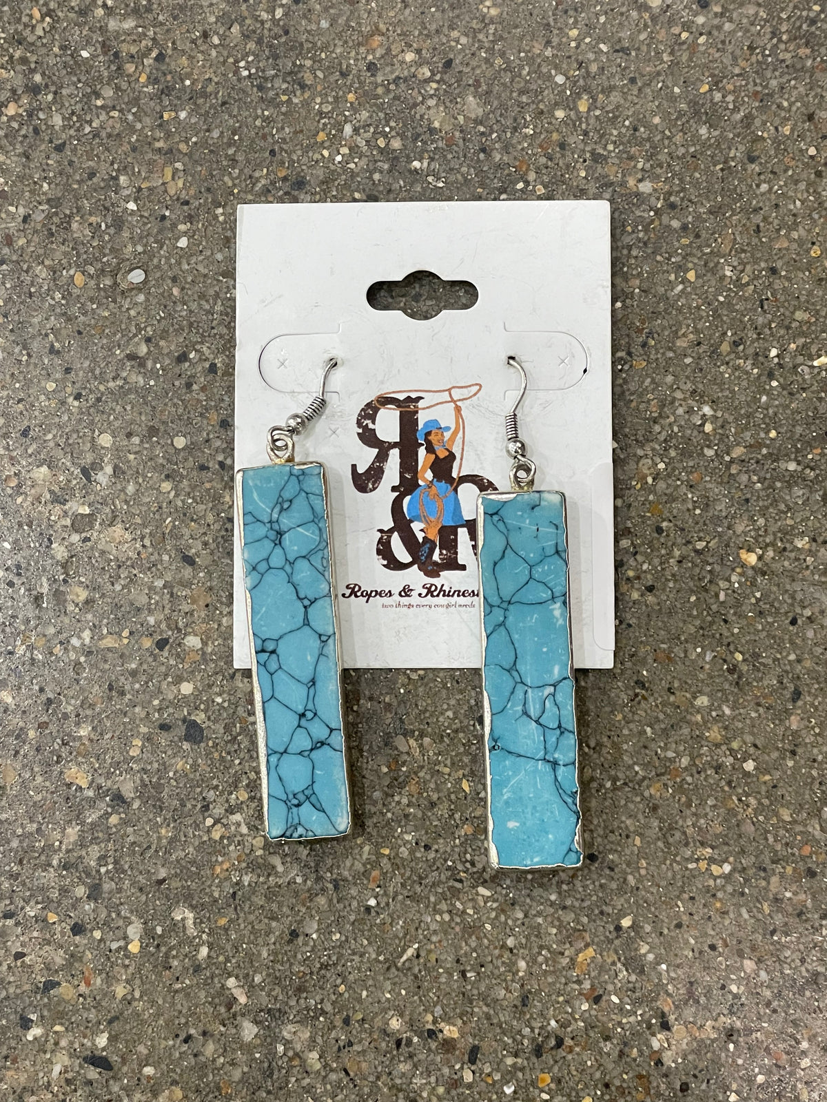 Stone Rectangle Earrings