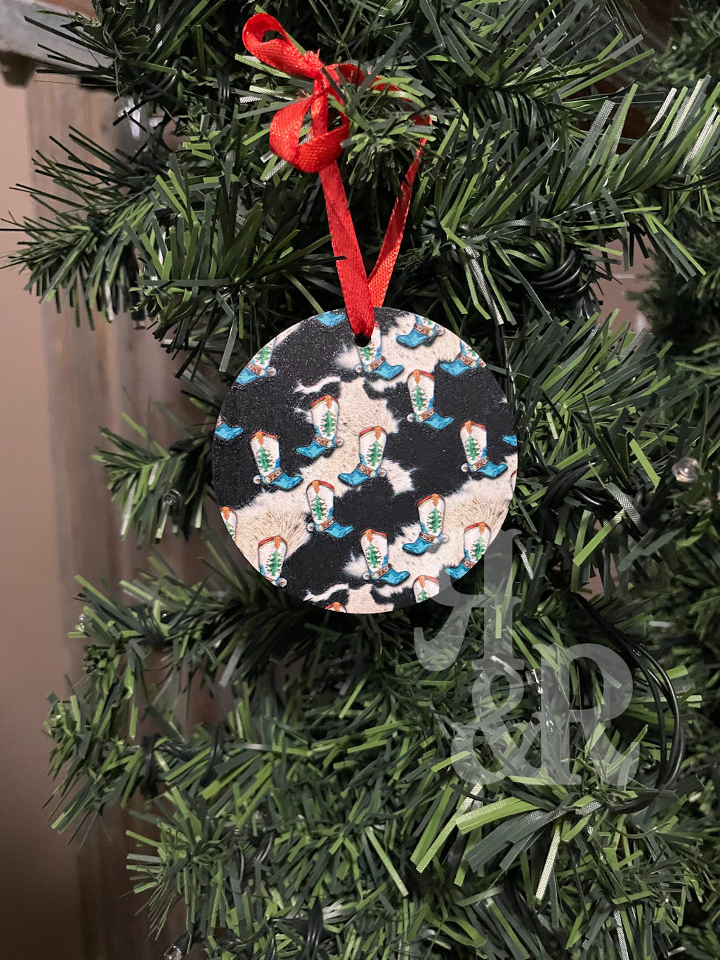 Western Print Christmas Tree Ornament