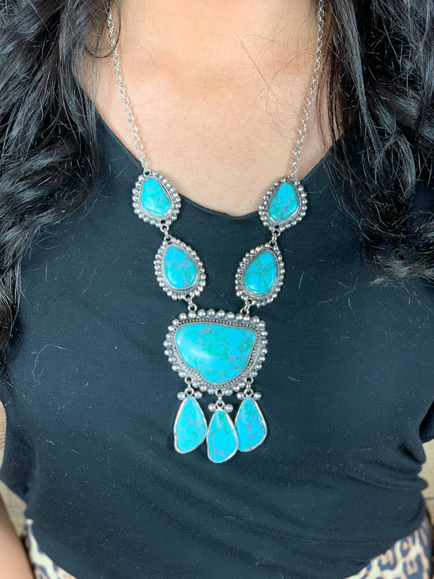Turquoise Top Hand Necklace