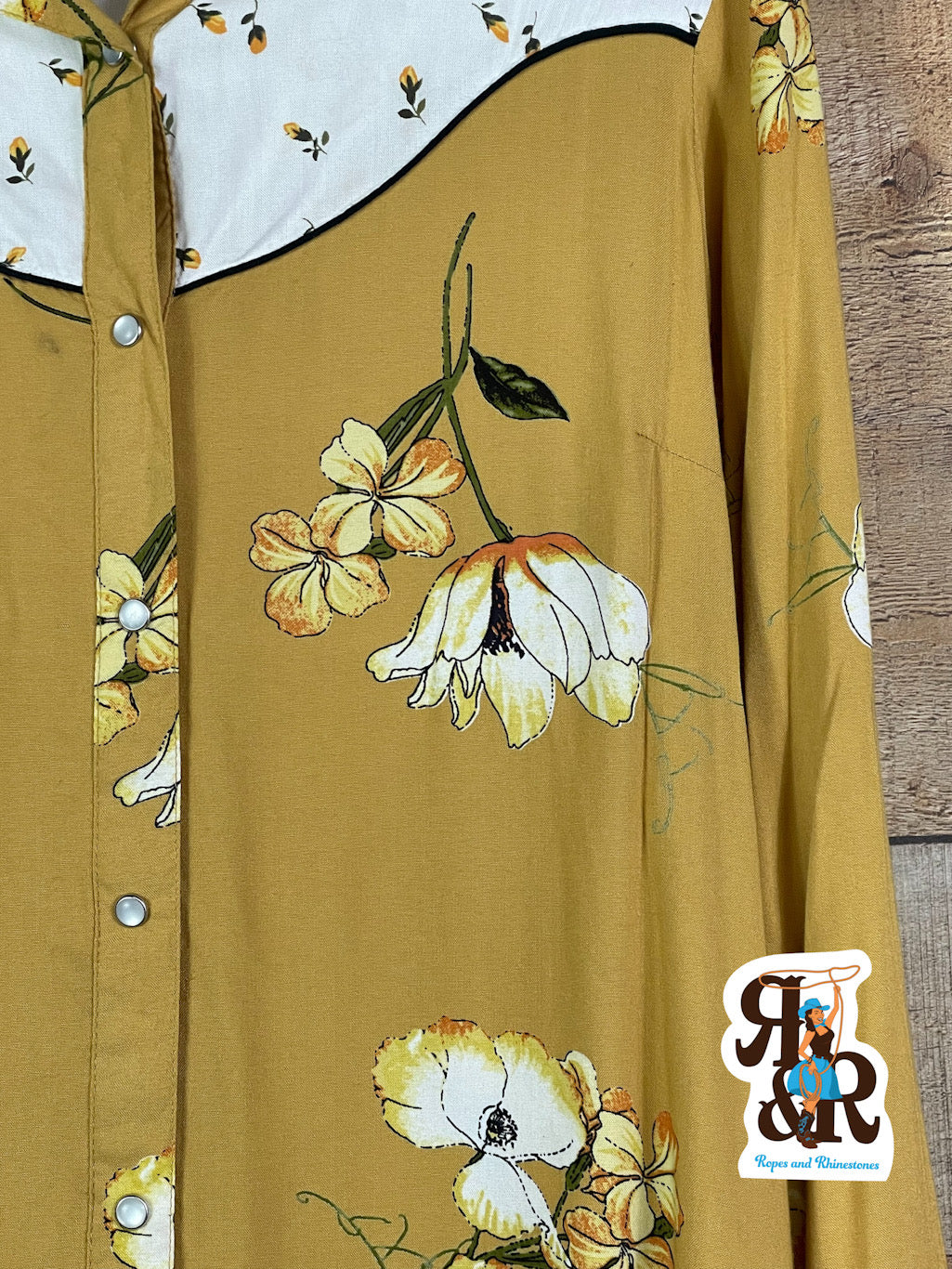 Mustard Floral Snap Shirt