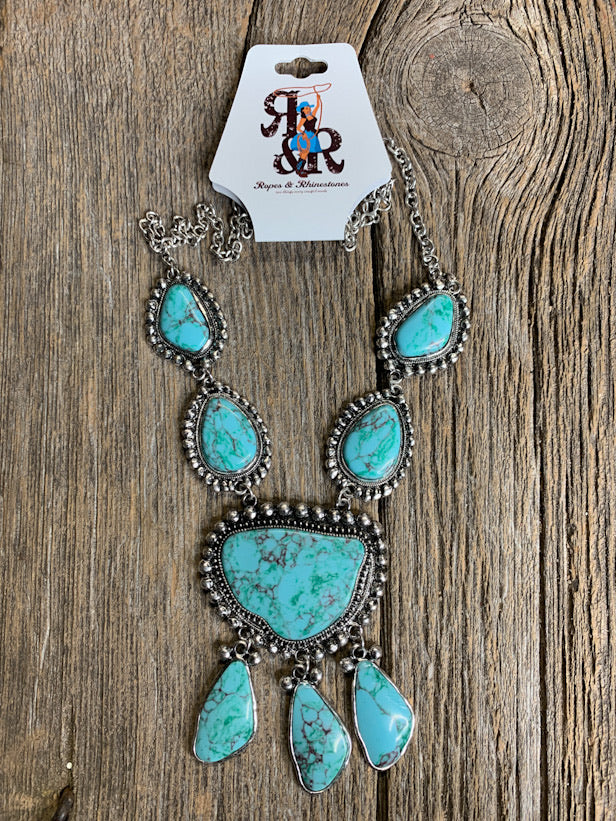Turquoise Top Hand Necklace