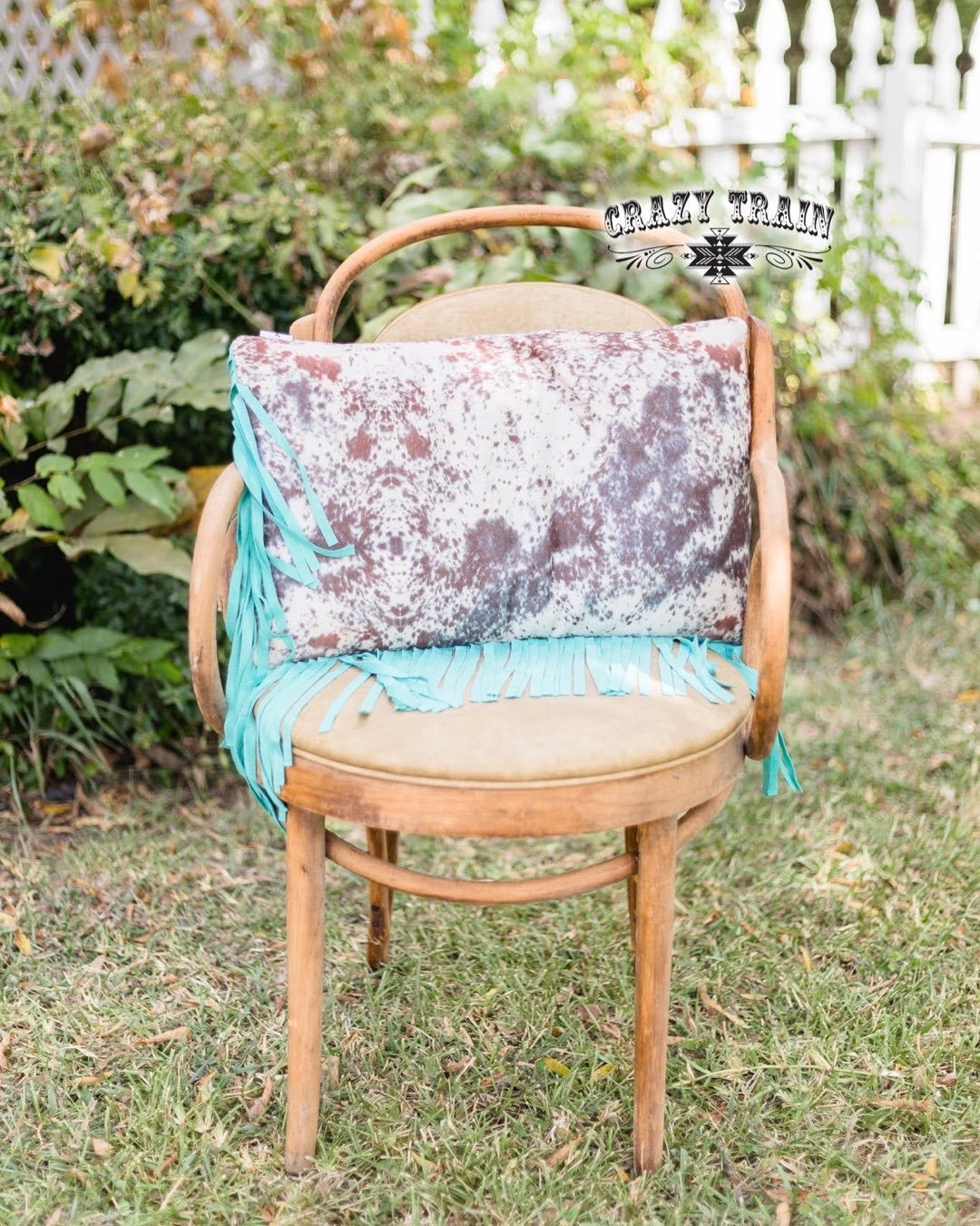 Fly Fringe Cowhide Print Pillow