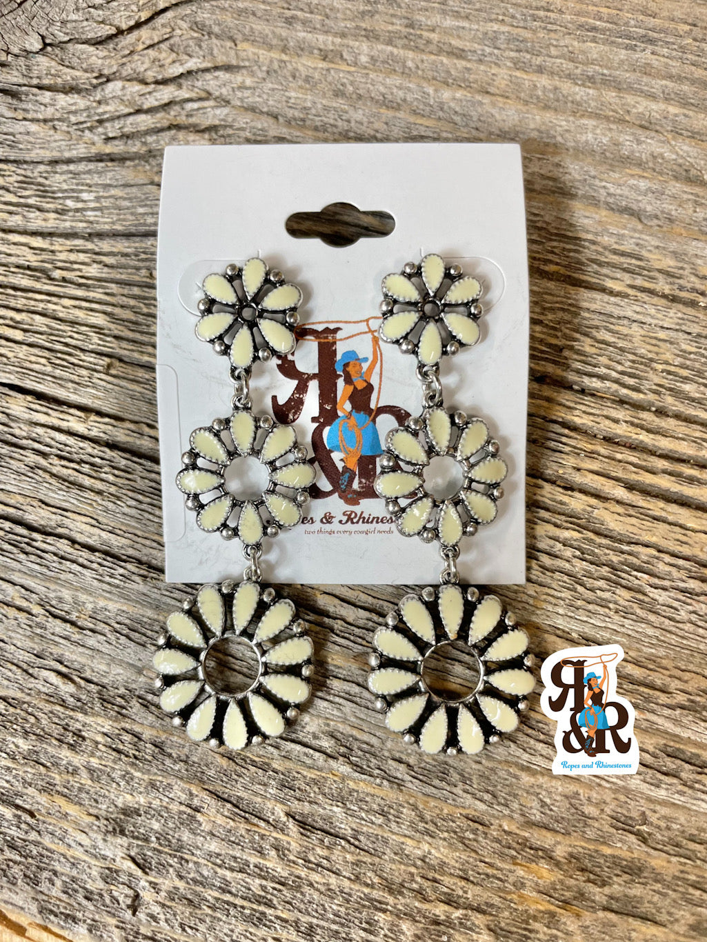 Triple Circle Enamel Earrings