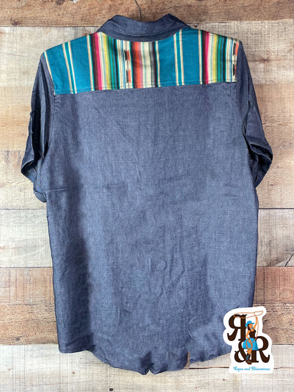 Chambray Serape Yoke Top