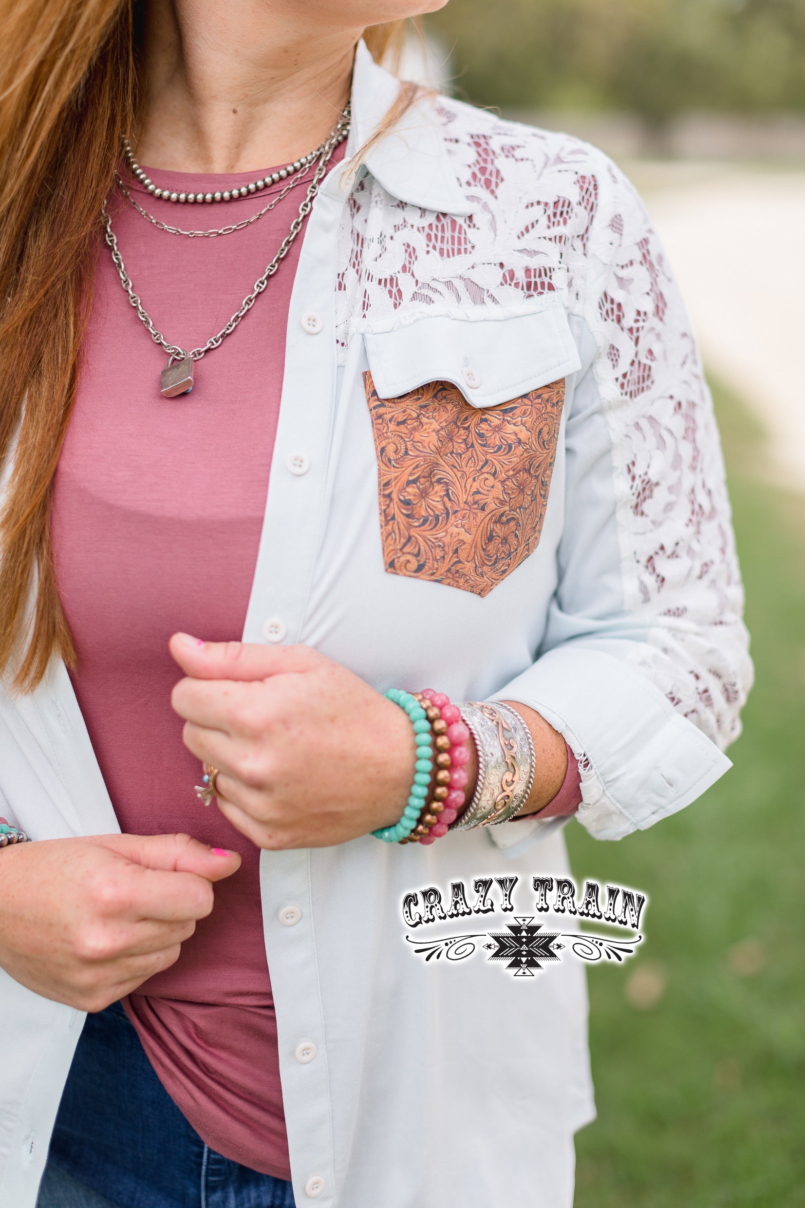 Crazy Teal Collab Top