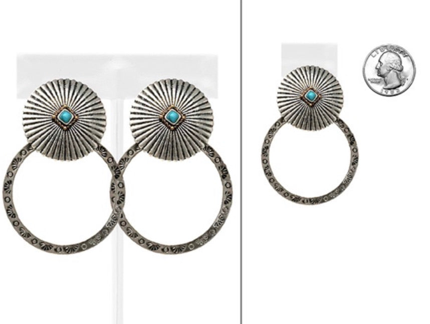Sunburst Flat Hoop Earrings